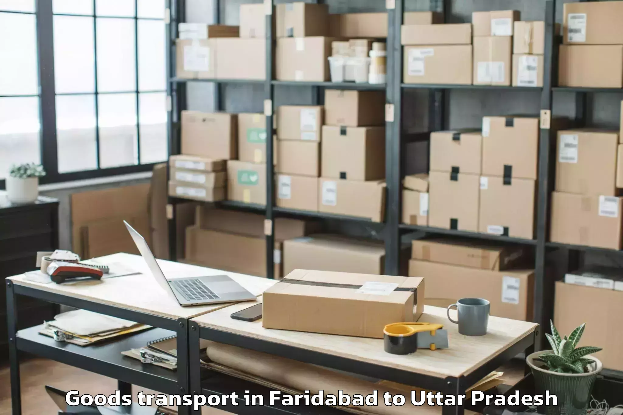 Easy Faridabad to Bangarmau Goods Transport Booking